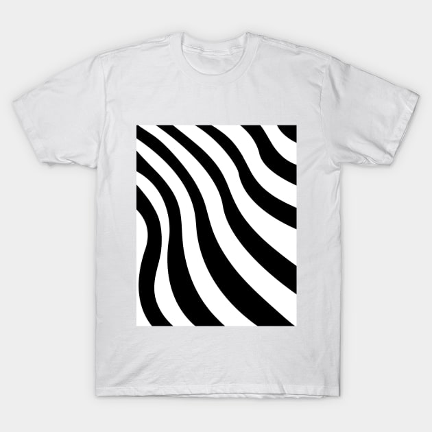 black and white swirly stripes background T-Shirt by Spinkly